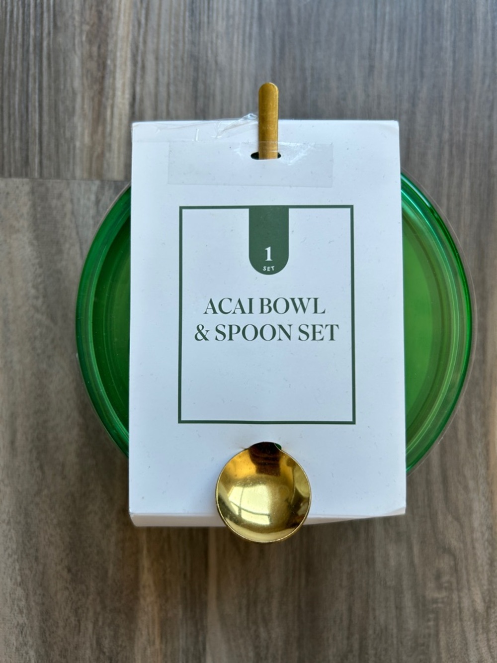 NWT Acai Bowl and Gold Spoon Set